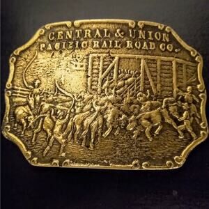 Vtg Central & Union Pacific Railroad Co Belt Buckle Stamped Property Union Pac